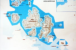 Mapka souostroví La Maddalena