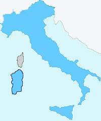 Mapa Sardinie